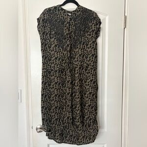 Summum woman olive green hi lo shift dress size EU 36 with bead detail